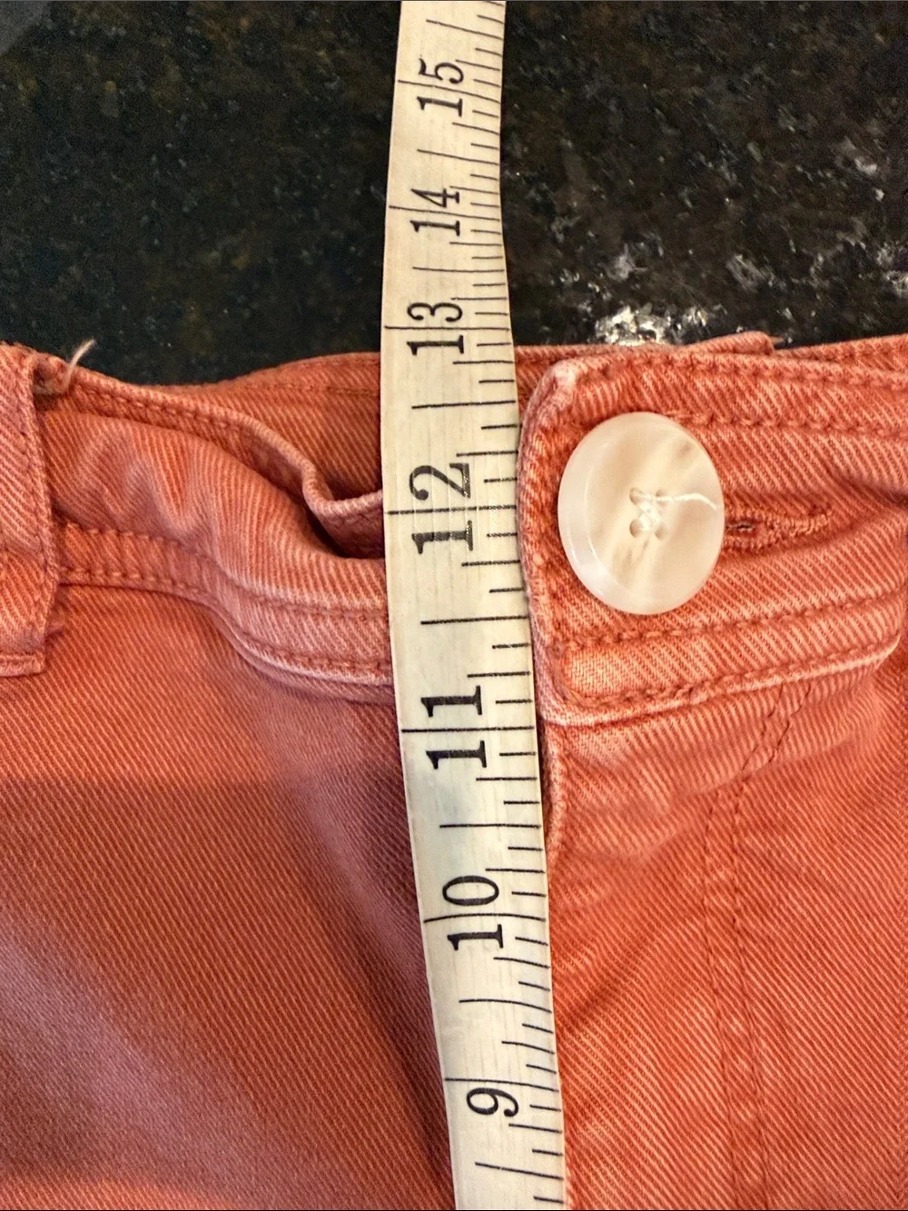 LOFT Rust Orange Welt Pocket High Rise Stretch Denim Jean Shorts Size 30/10